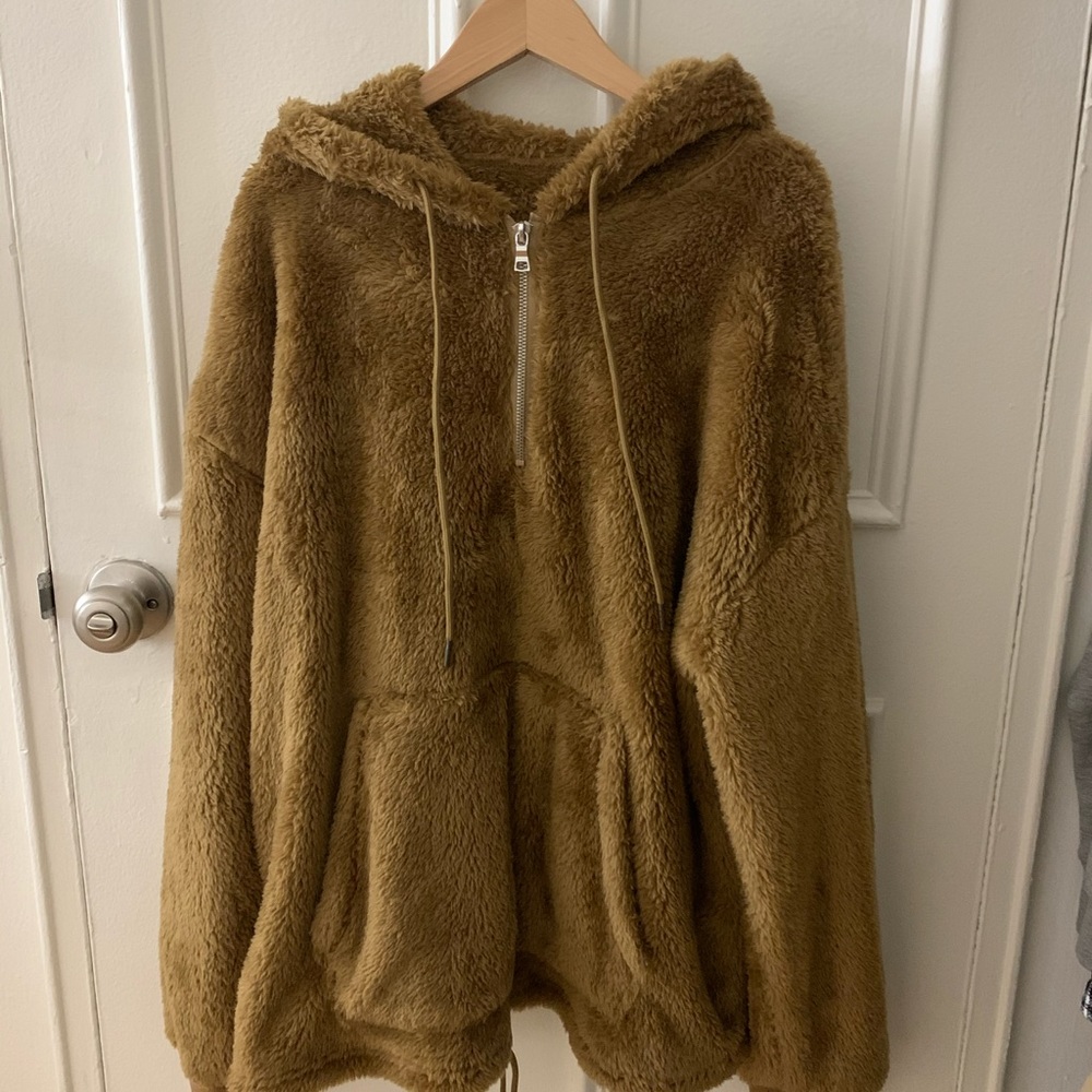 Quarter Zip Fuzzy Hoodie